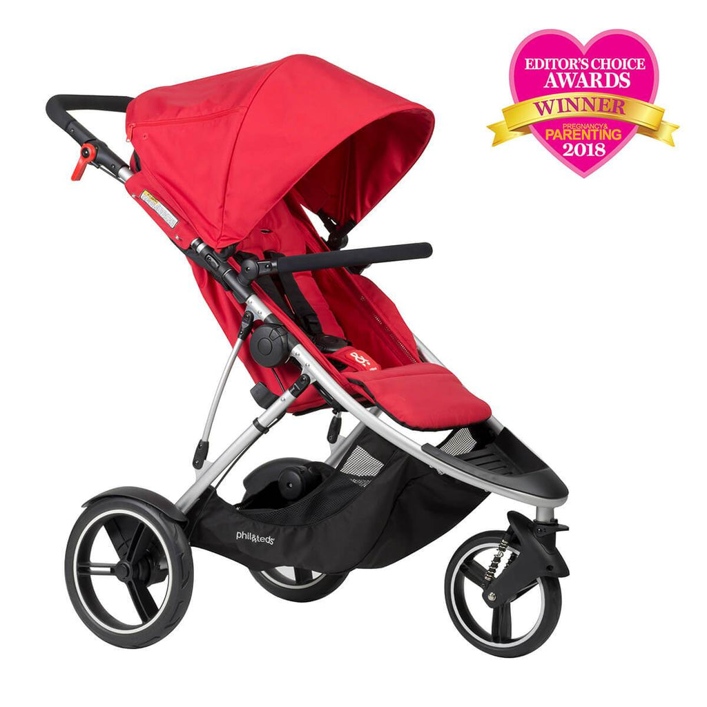 phil & teds dash double stroller - red dash™ buggy (pre-2019)