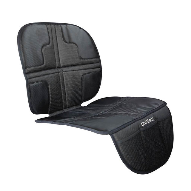phil&teds® vehicle seat mate™ shown on white background to demonstrate in car positioning and access to three storage pockets_black