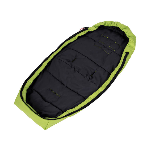 phil&teds snuggle & snooze sleeping bag with top fully off in apple 3/4 view_apple