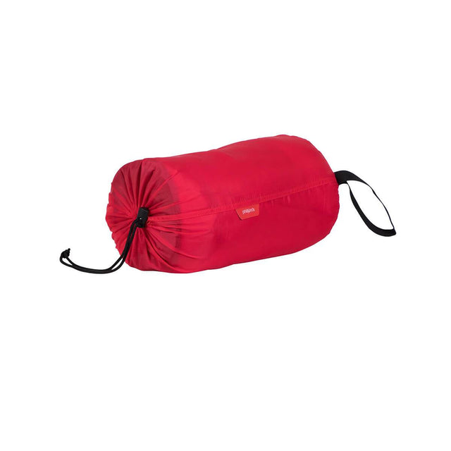 phil&teds snuggle & snooze sleeping bag in red compactly packed 3/4 view_red
