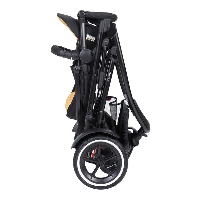 phil&teds sport verso inline buggy easy stand fold - side view_butterscotch