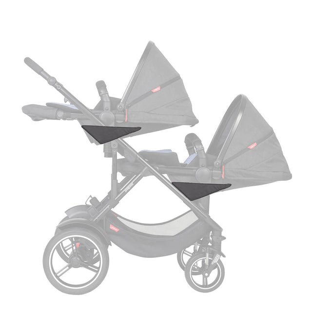 phil&teds voyager inline buggy with double kit newborn parent facing mode showing wedges - side view