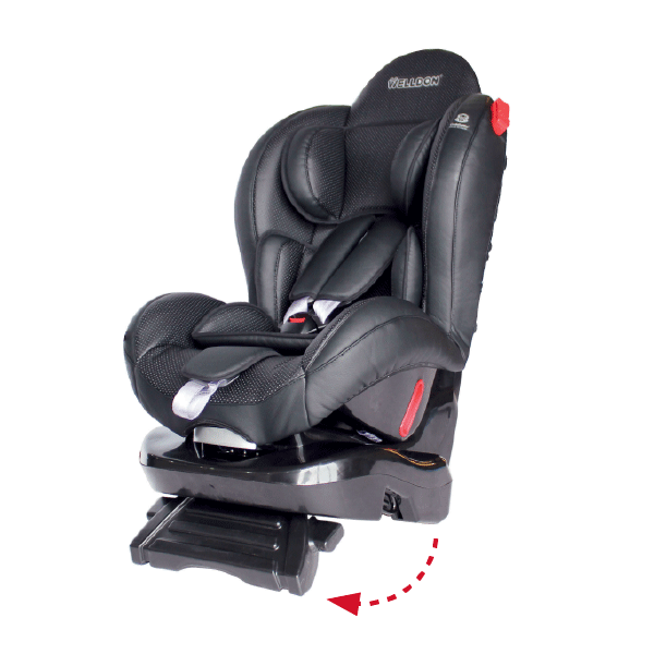 phil&teds evolution car seat with leg rest 3/4 view_black
