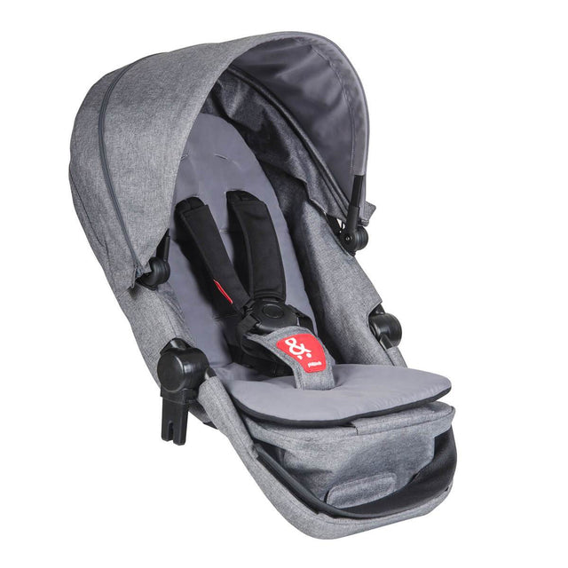 phil&teds voyager double kit in grey marl 3/4 view_grey marl