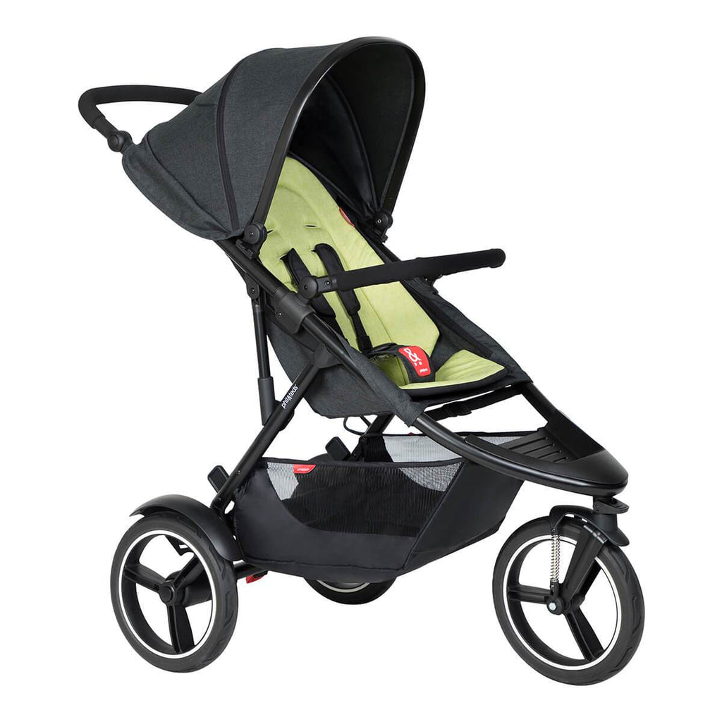 phil and ted double stroller green dash™ urban inline® buggy | converts to a double | push