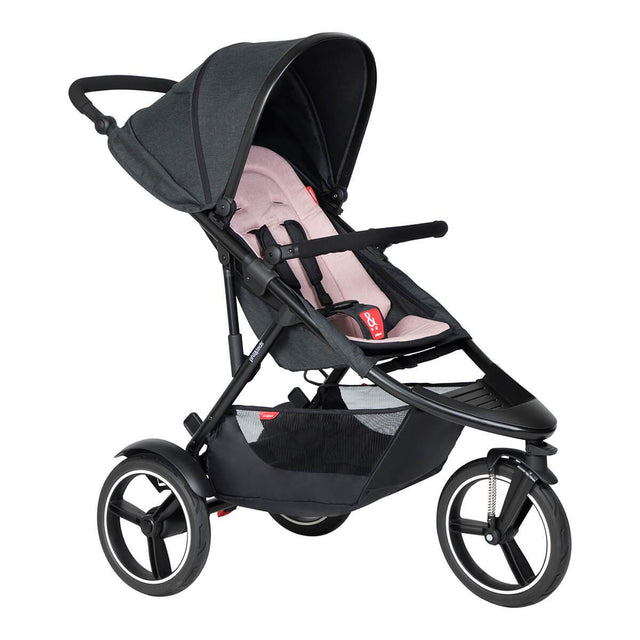 phil&teds dash buggy in blush front view_blush