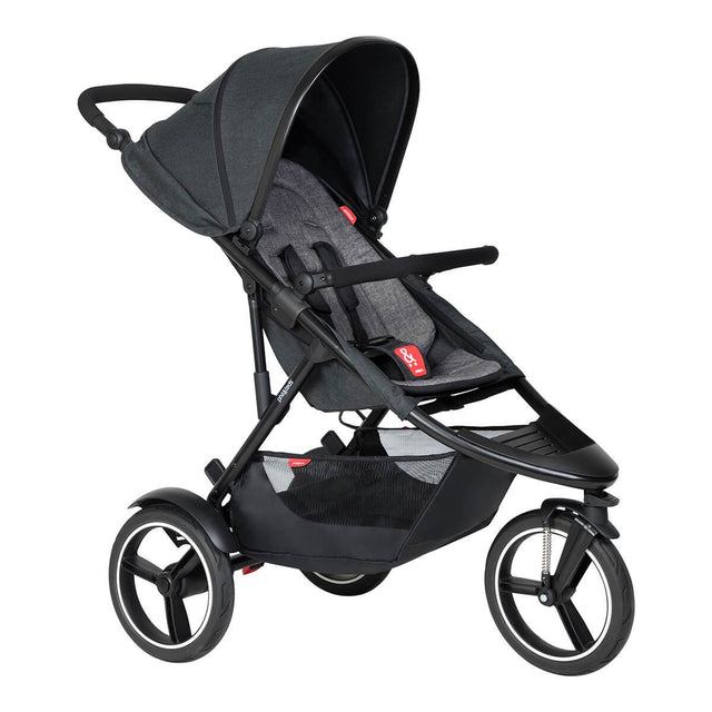 phil&teds dash buggy in charcoal 3/4 view_charcoal