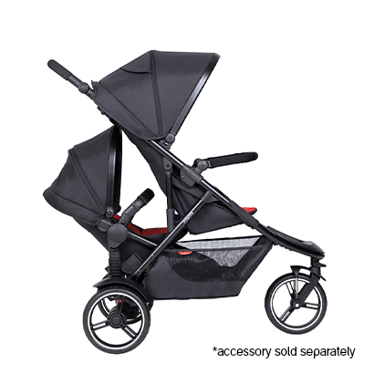 phil&teds dot buggy accessories gif side view_charcoal