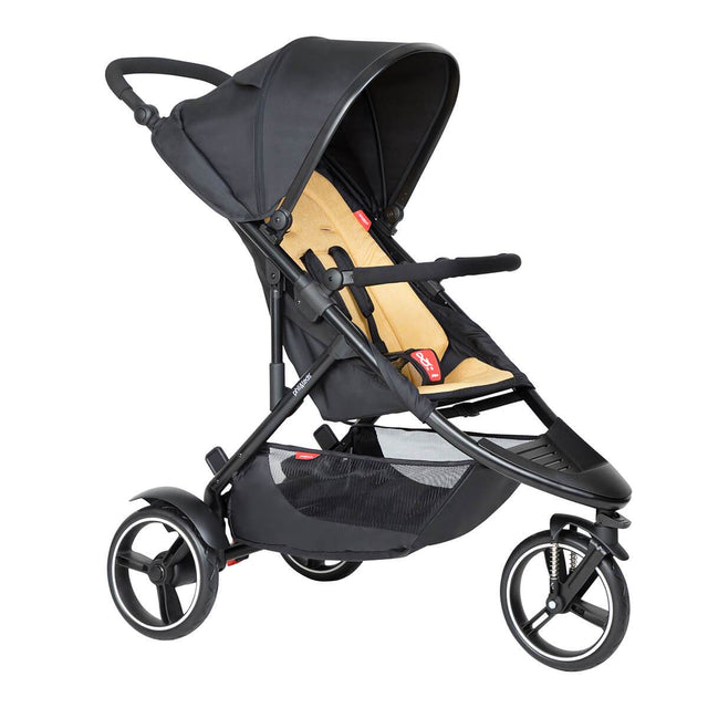 phil&teds dot buggy with butterscotch liner 3/4 view_butterscotch
