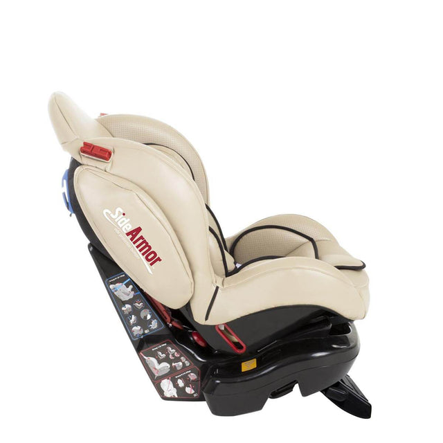 phil&teds evolution car seat in sand reclined side view_sand